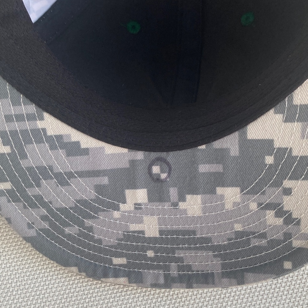 Gray Camo Cap with Green Lettering - Picture 5 of 7